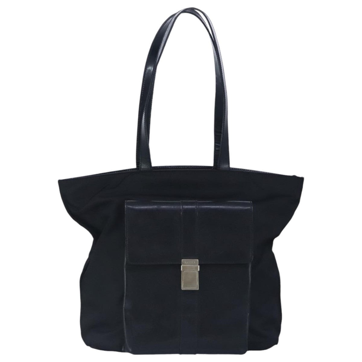 GUCCI Tote Bag Canvas Leather Black Silver 019 2122 019 2122 - 2
