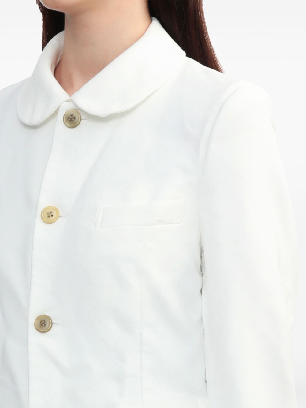 rounded-collar single-breasted jacket - 5