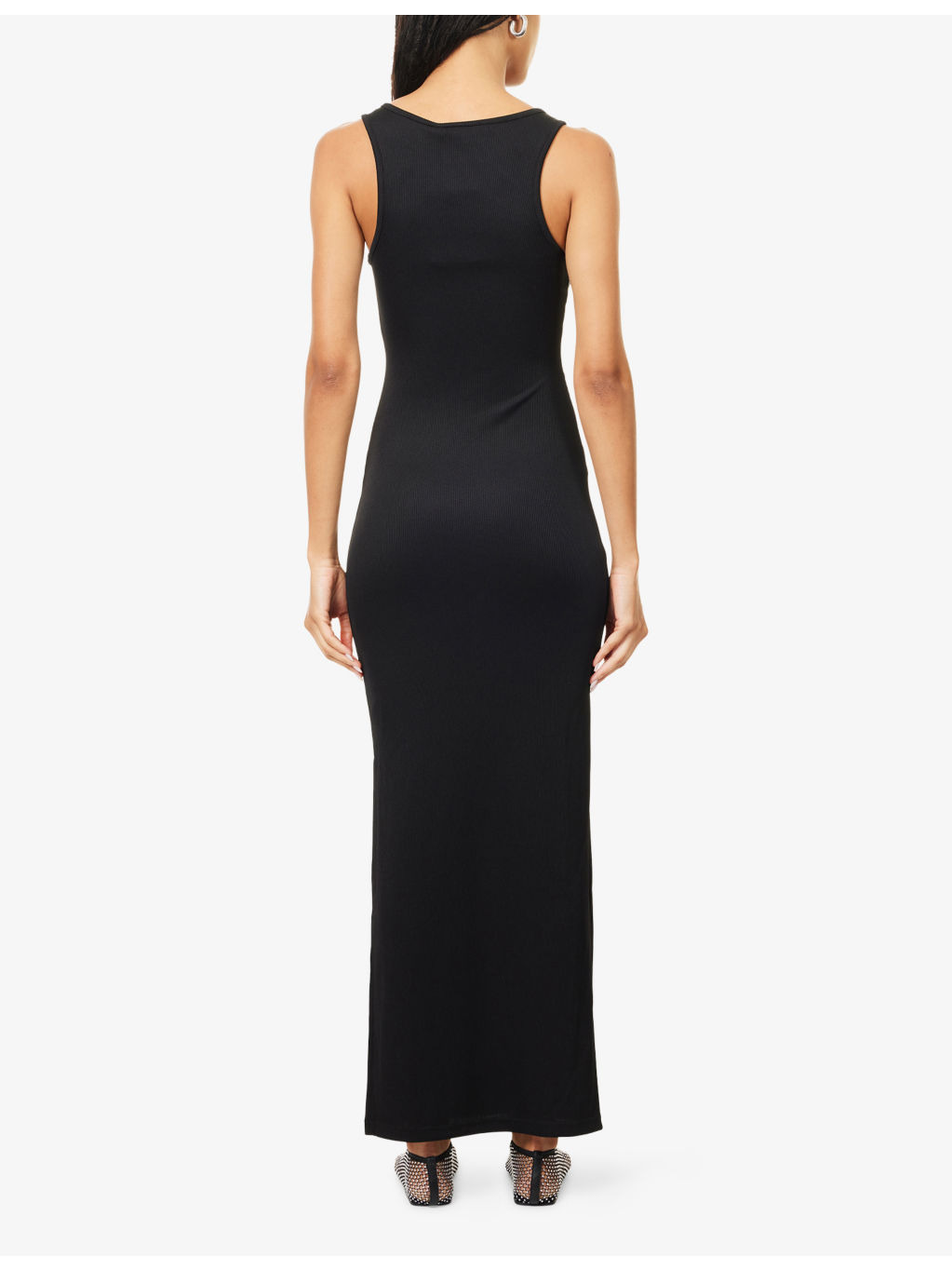 Crystal Pin Embellished Tank Jersey Maxi Dress - 4