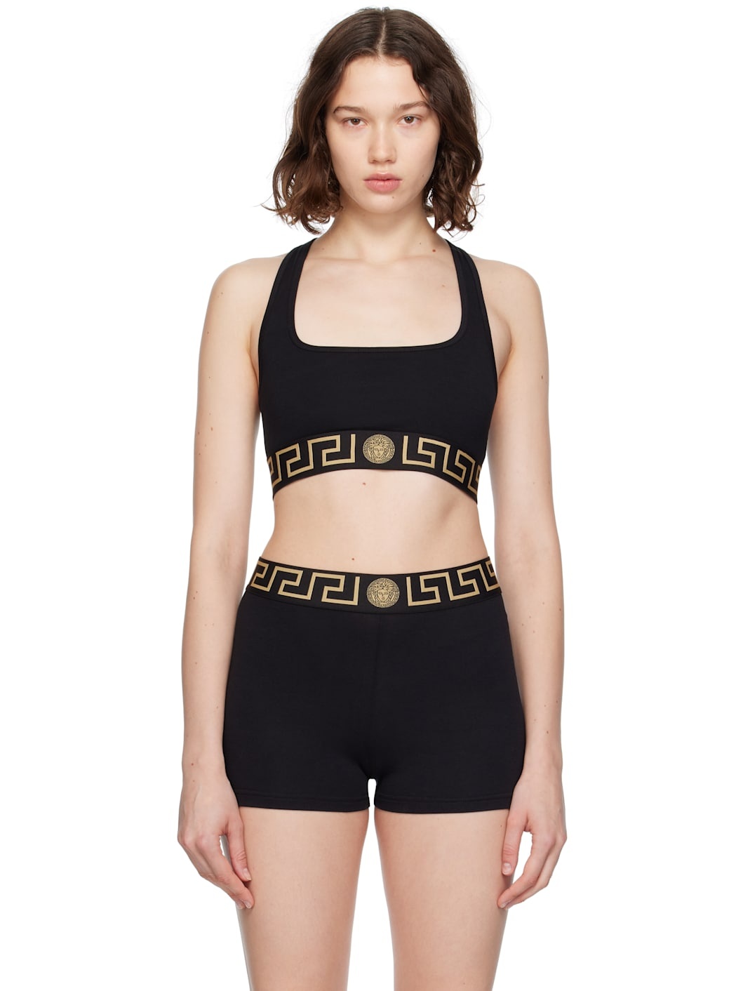Black Greca Border Bra - 1
