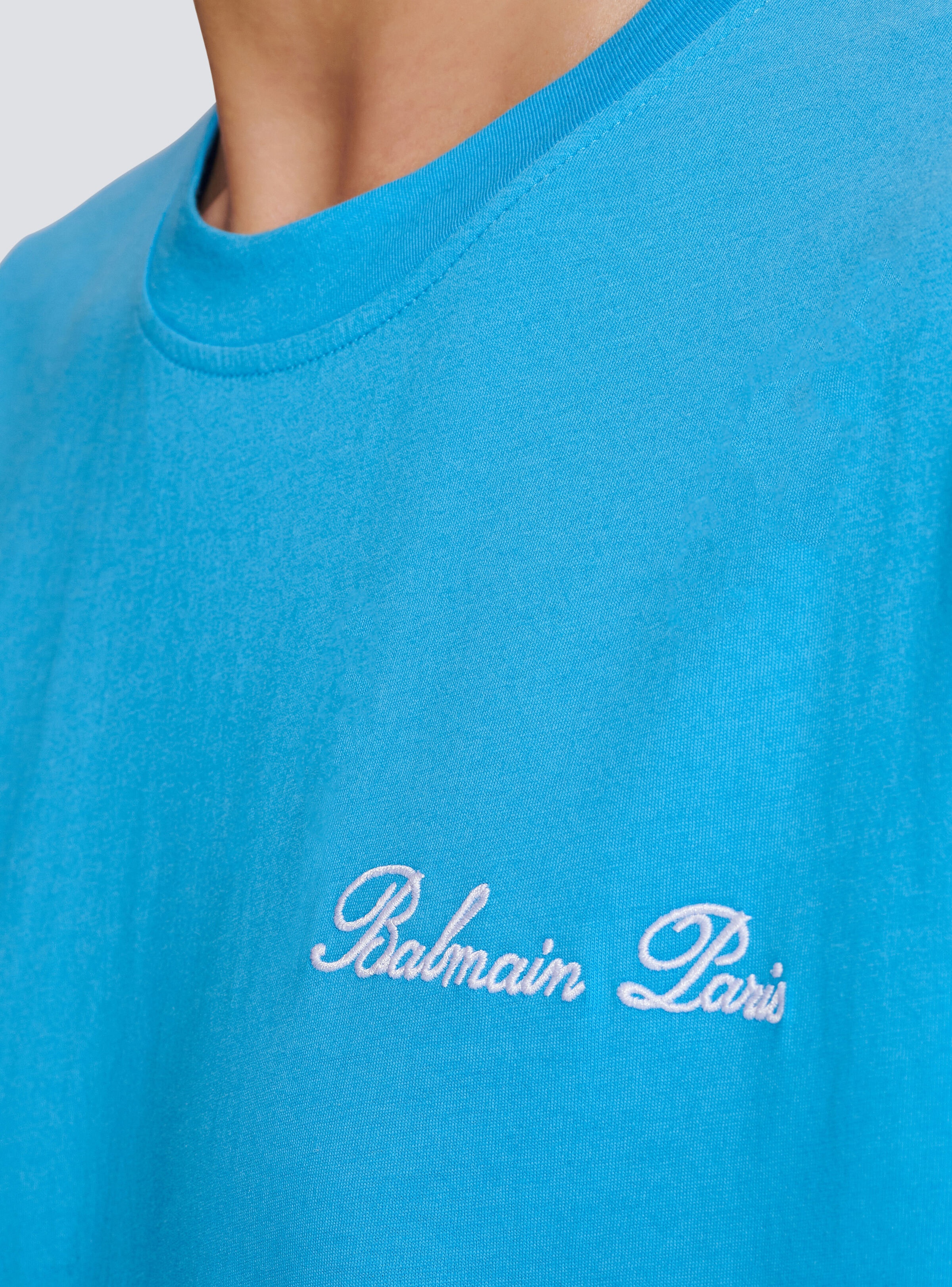 Relaxed T-shirt with Balmain Signature embroidery - 8