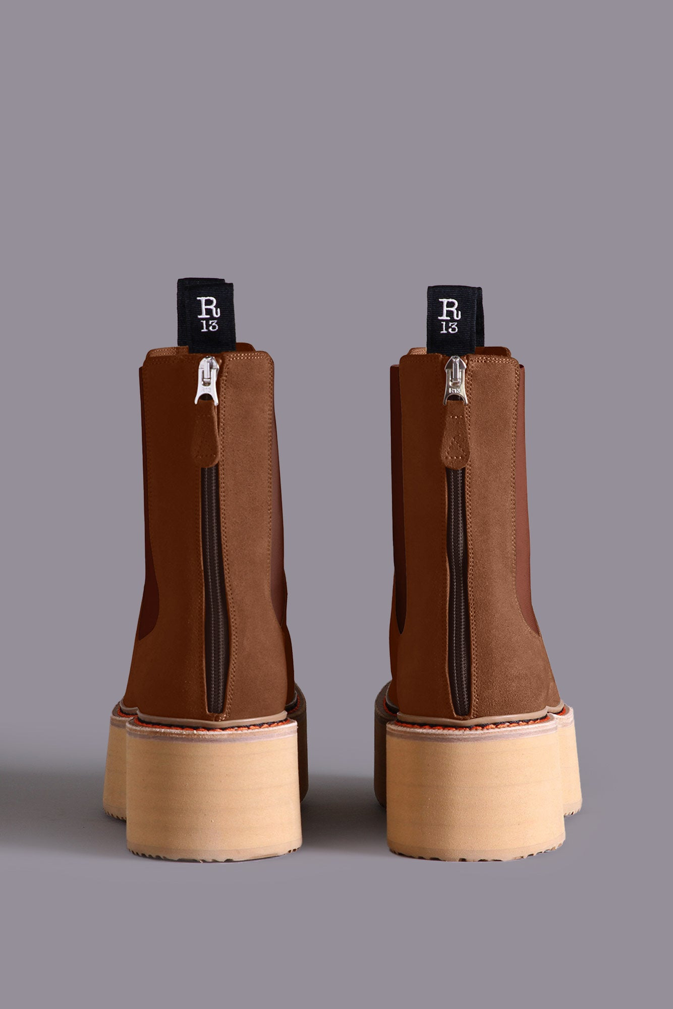 DOUBLE STACK CHELSEA BOOT - BROWN SUEDE | R13 - 3