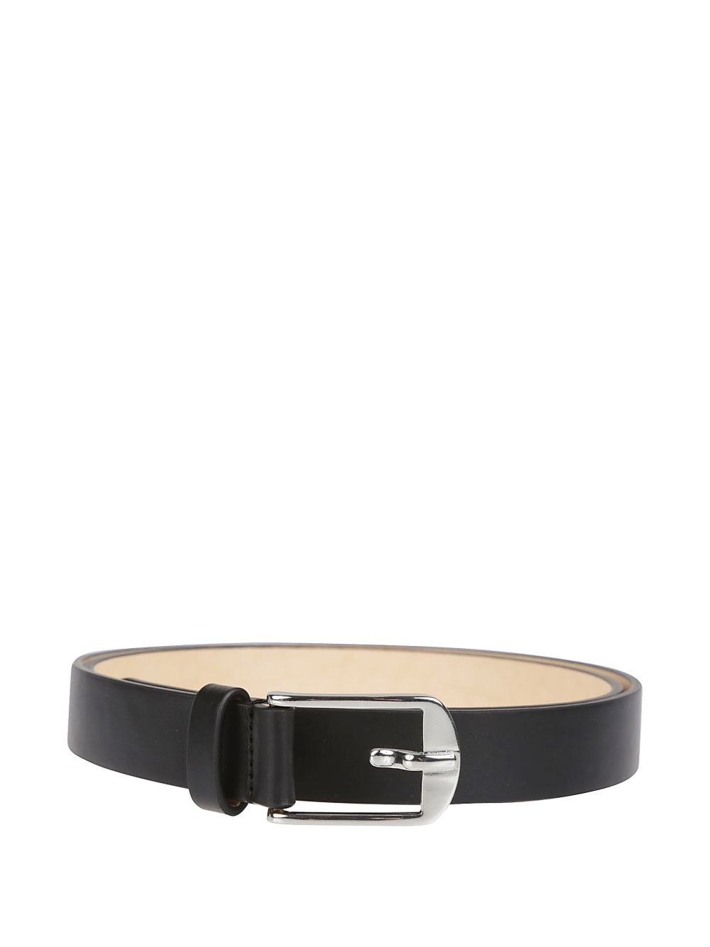 leather rectangle buckle belt - 2