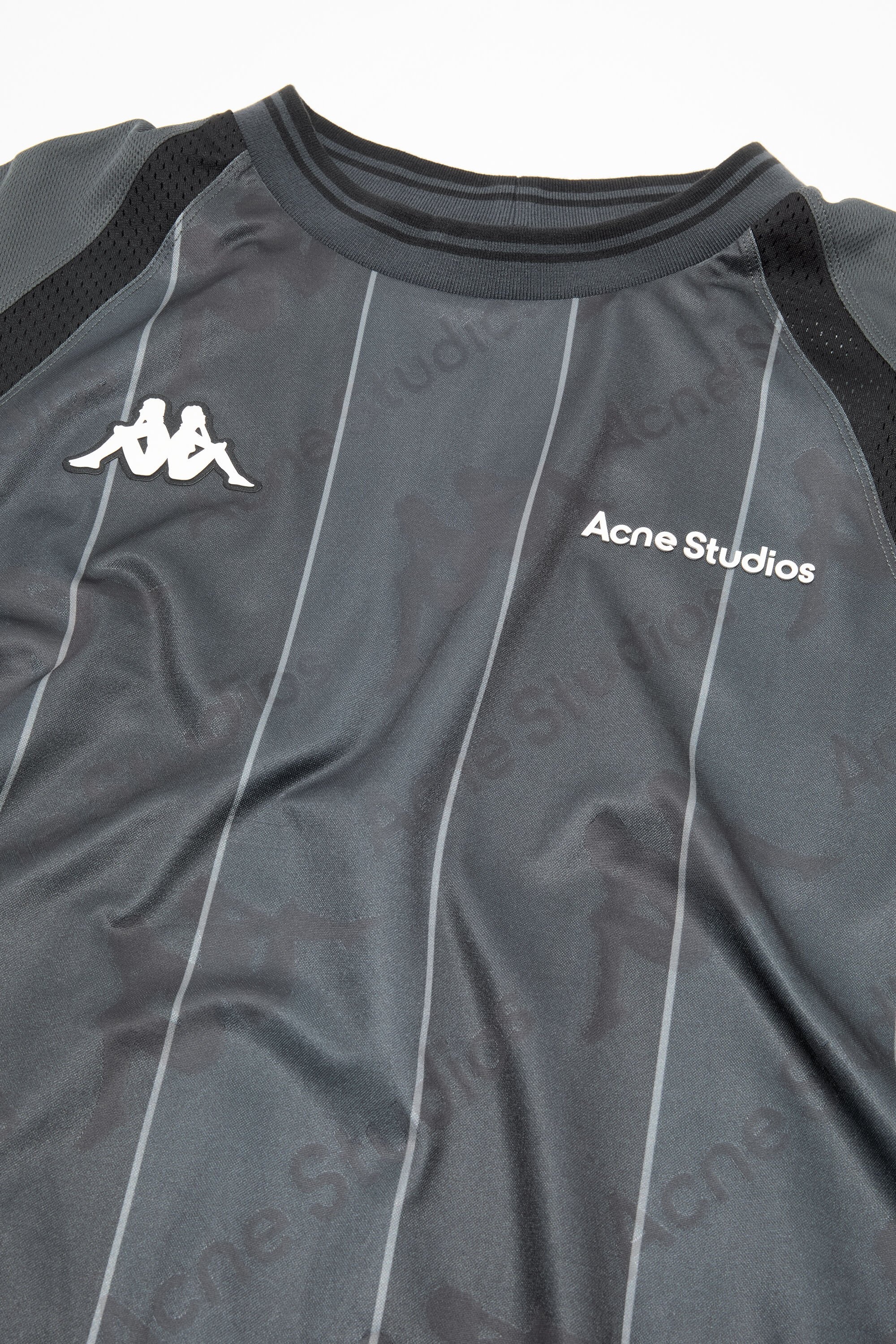 Logo t-shirt - Acne Studios x Kappa - Anthracite/black - 4