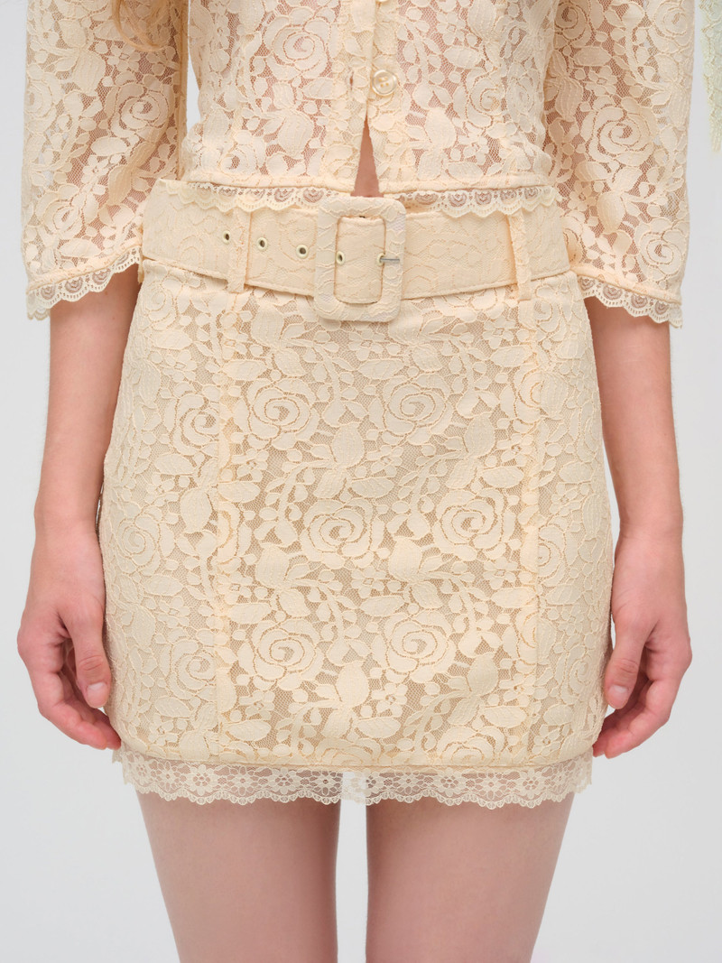 For Love & Lemons Lucy Lace Mini Skirt outlook