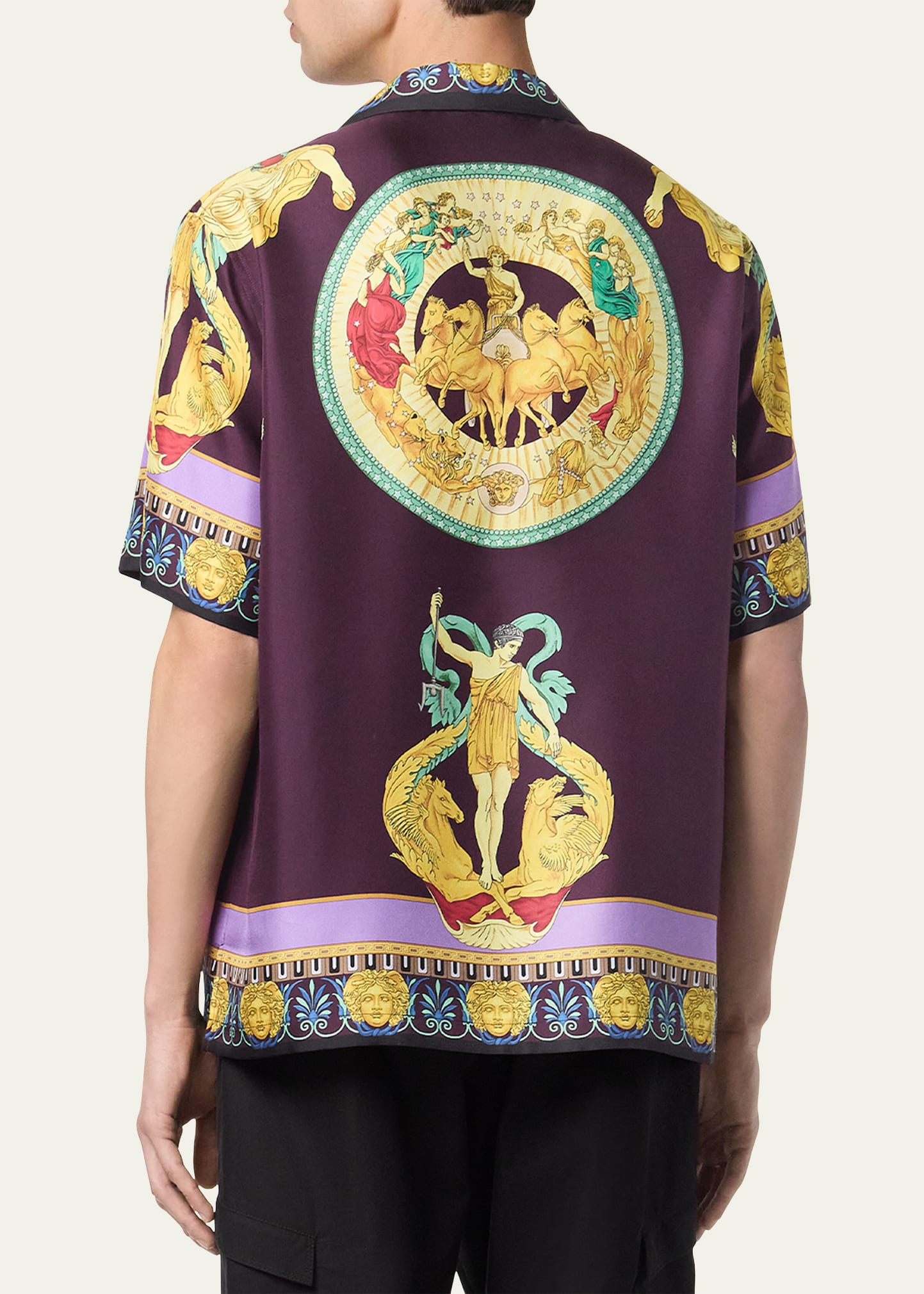 Men's Hall of Statues Silk Short-Sleeve Shirt - 2