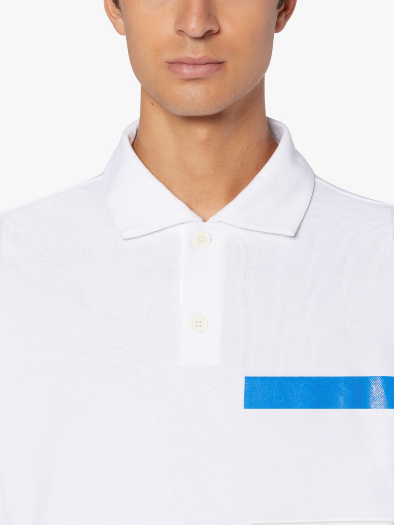 WHITE COTTON CUTAWAY COLLAR POLO SHIRT | GJM-215 5
