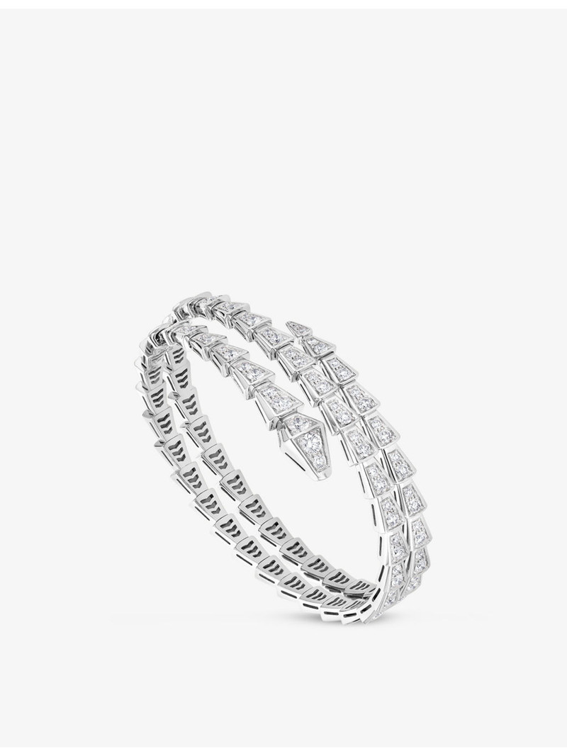 Serpenti Viper 18ct white-gold and 5.89ct brilliant-cut diamond bracelet 1