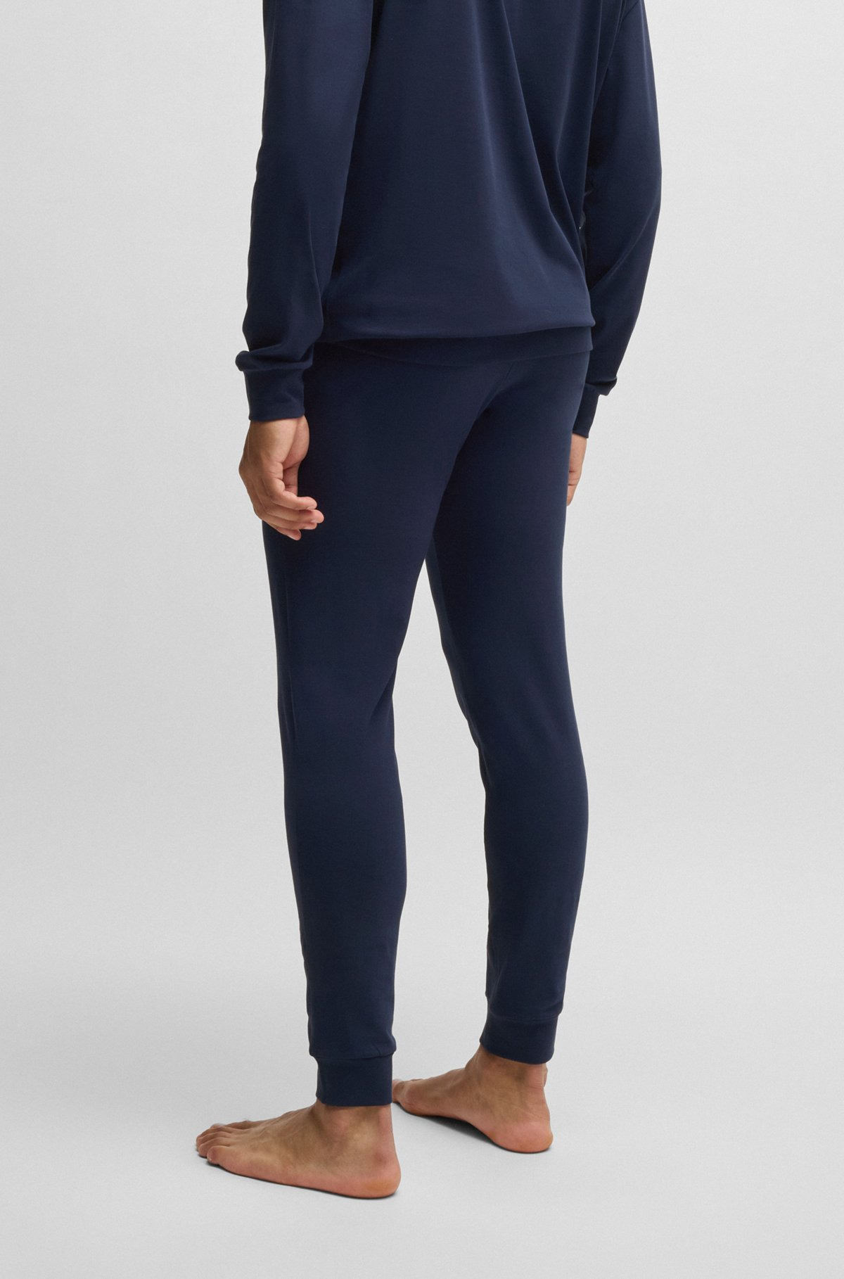 STRETCH-COTTON TRACKSUIT BOTTOMS WITH LOGO PRINT - 4