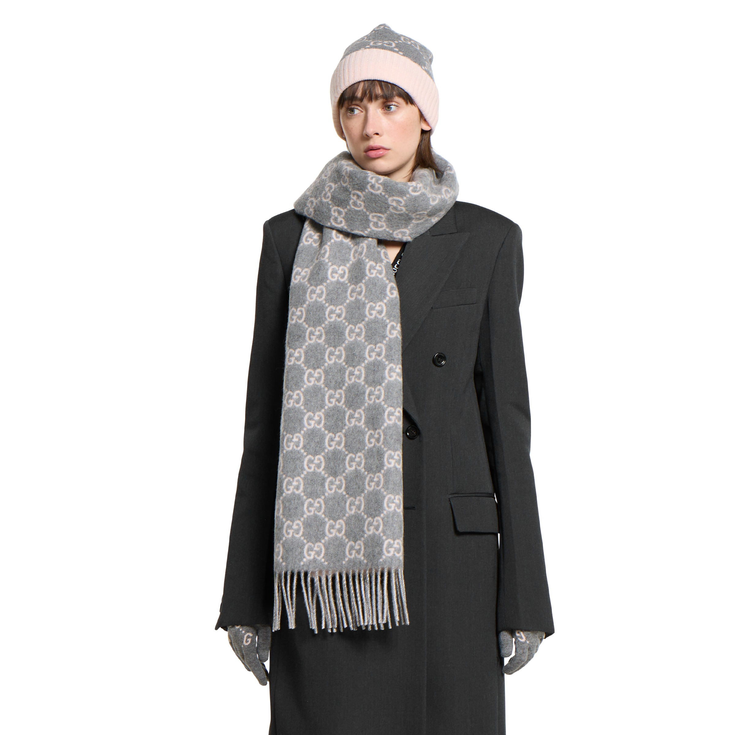 GG cashmere scarf - 3