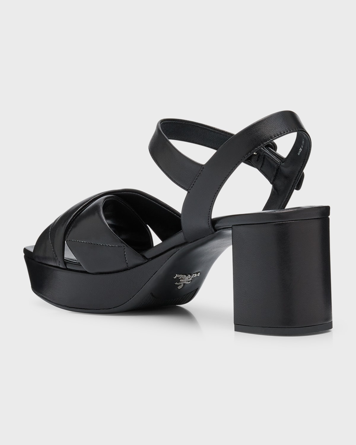 Quilted Leather Ankle-Strap Platform Sandals - 4
