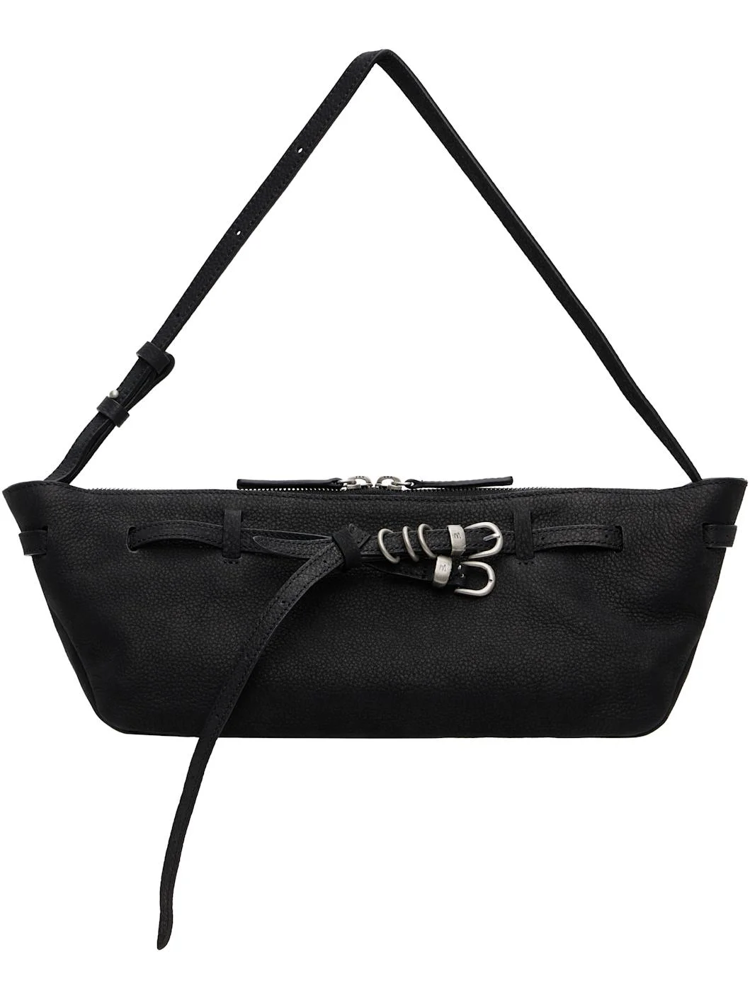 Black Leather 'Grandma' Used Sling Bag - 1