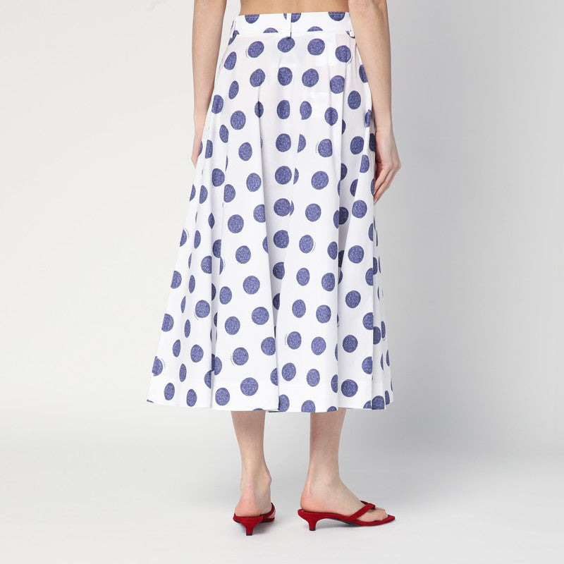 FLARED WHITE SKIRT WITH POLKA DOTS - 2