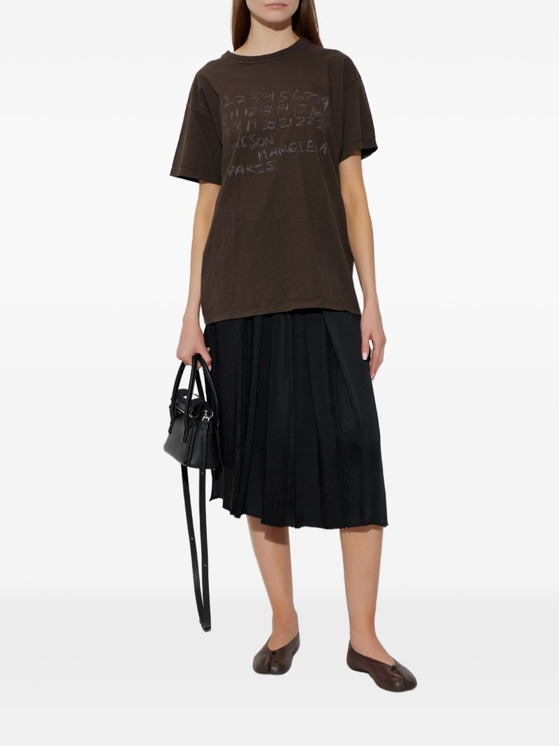 Maison Margiela pleated raw-cut midi skirt outlook