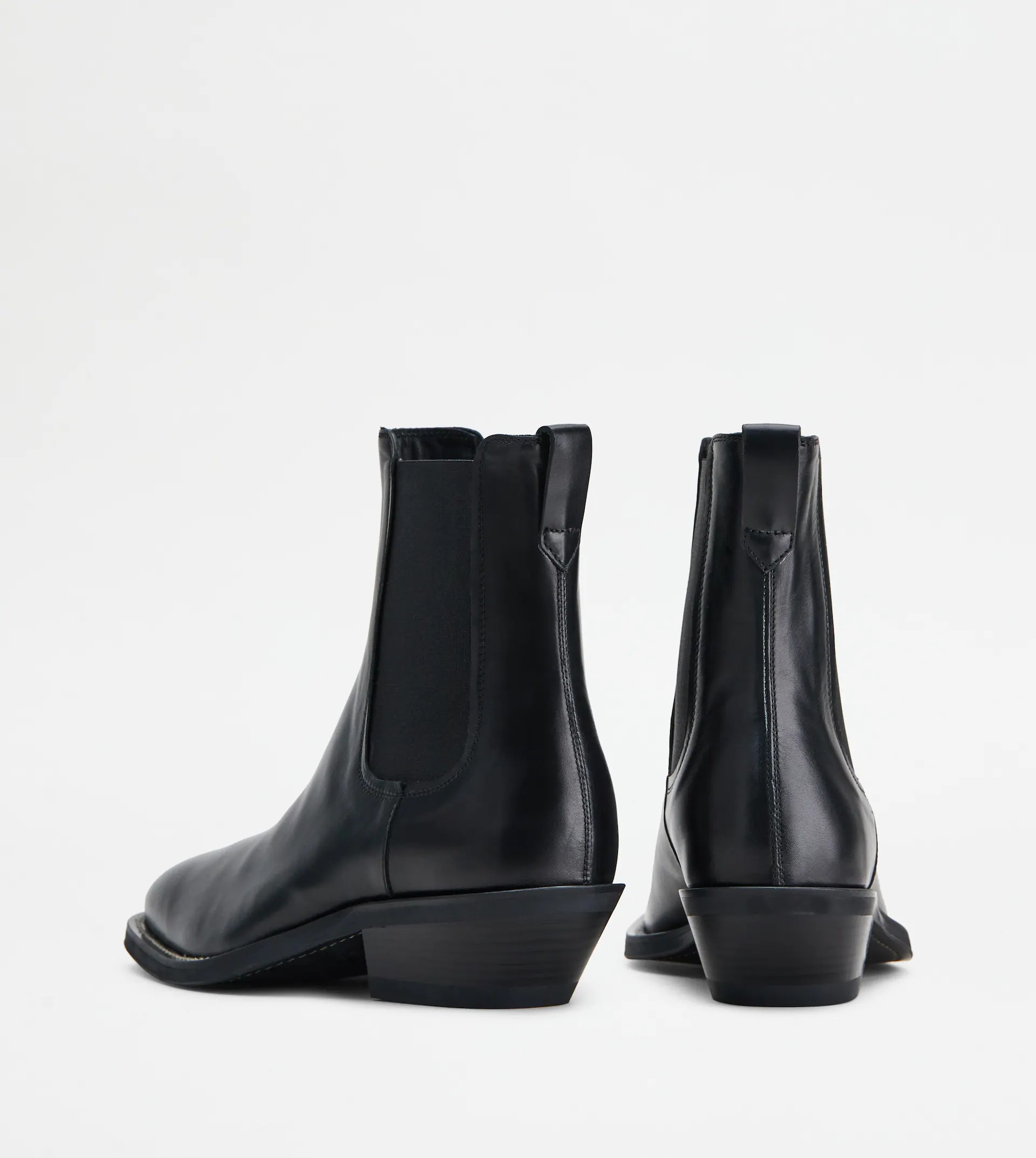 ANKLE BOOTS IN LEATHER - BLACK - 3