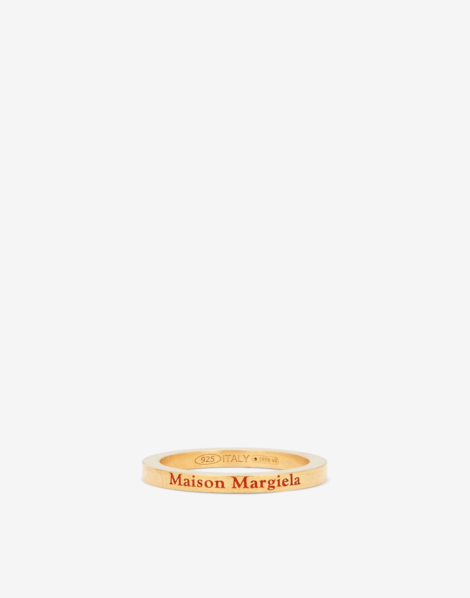 Logo engraved slim gold-plated ring - 1