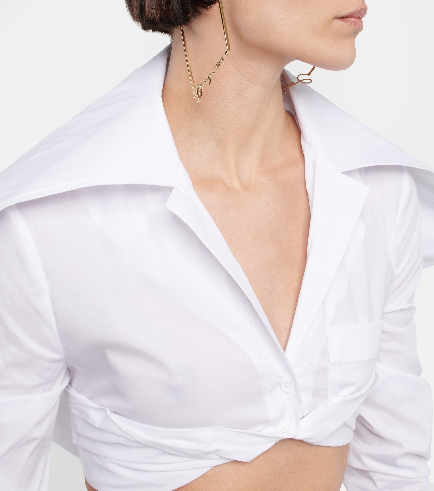 La Chemise Meio cotton cropped shirt - 5