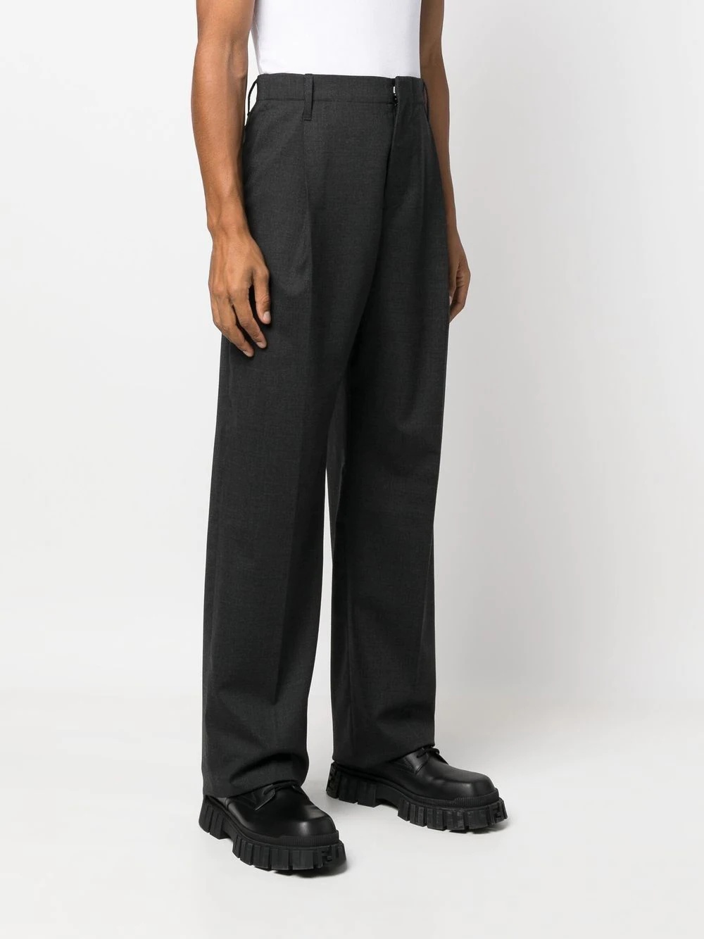 high-rise straight-leg trousers - 3