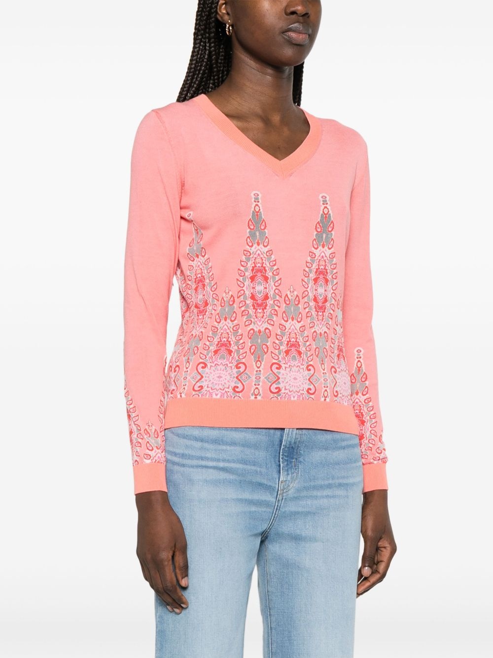 paisley-jacquard sweater - 3