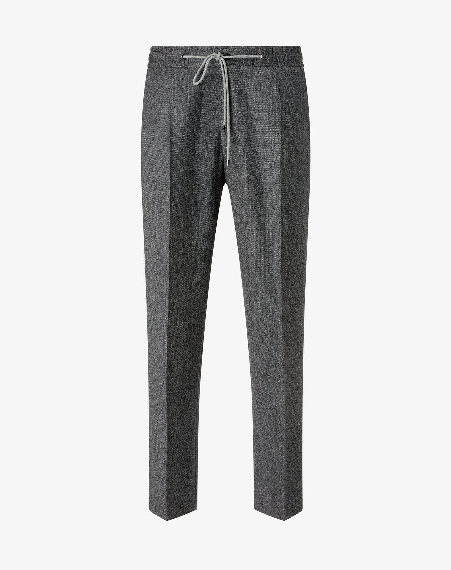 Grey micropatterned stretch wool flannel joggers - 1
