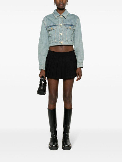 Moschino Teddy Bear-buttons cropped denim jacket outlook