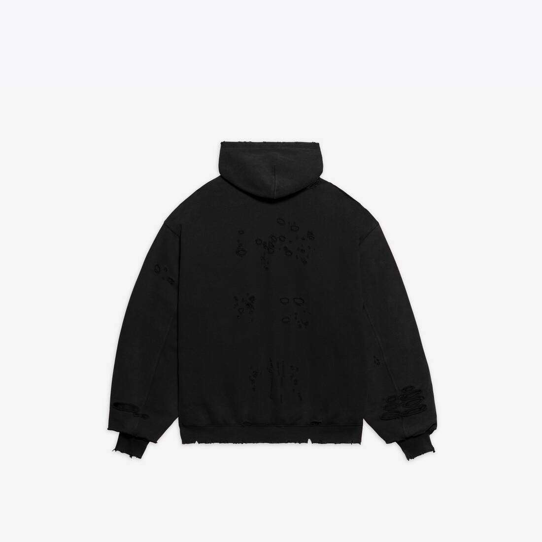 Destroyed Hoodie in Black - 2