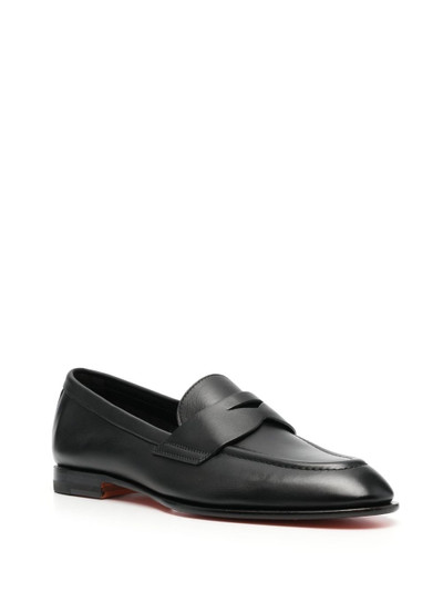 Santoni leather penny loafers outlook