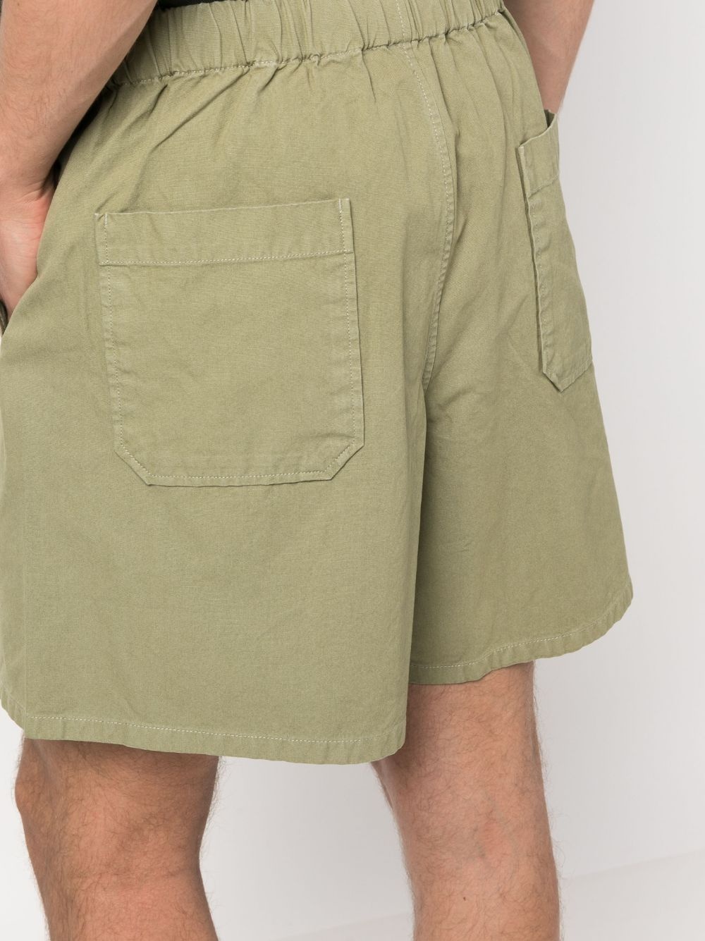 elasticated-waist cotton bermuda shorts - 5
