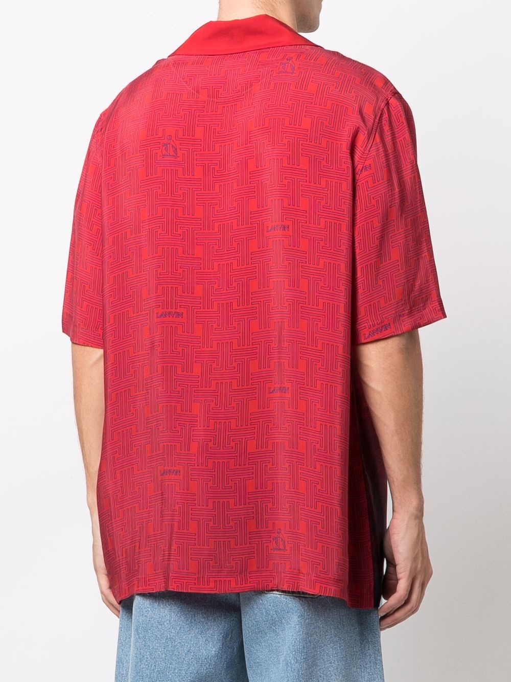 skate graphic-print JL maze bowling shirt - 4