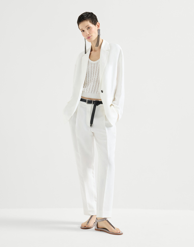 Brunello Cucinelli Suede sandals with precious strap outlook