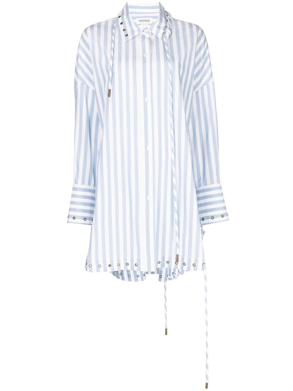 stripe-pattern cotton shirt - 1