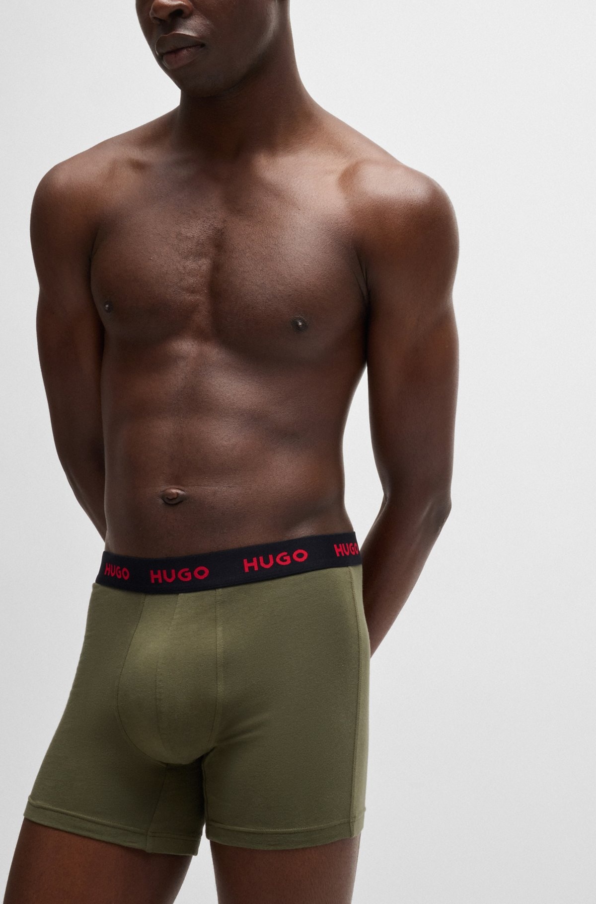 THREE-PACK OF STRETCH-COTTON BOXER BRIEFS WITH LOGOS - 4