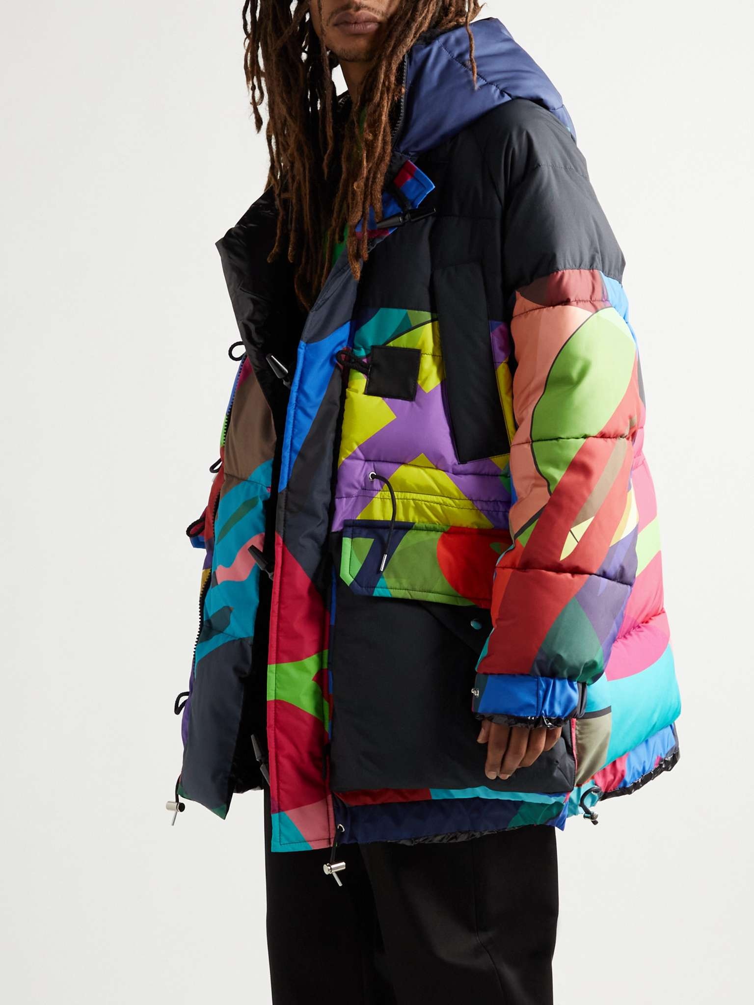 + KAWS Oversized Faux Fur-Trimmed Quilted Printed Shell Jacket - 4