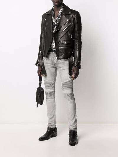 Balmain leather biker jacket outlook