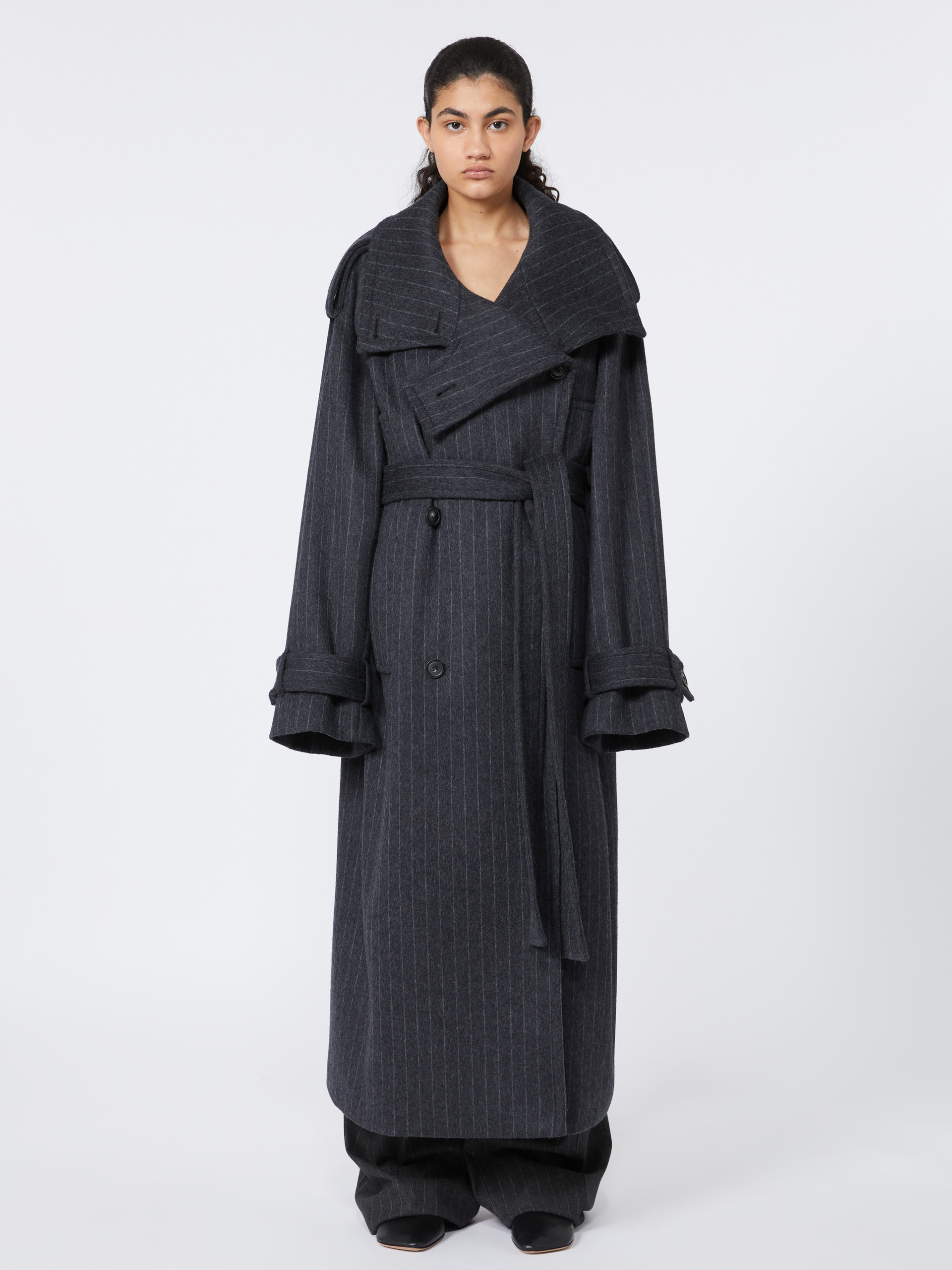 AROLD1234 Pinstriped trench coat in pure wool - RUNWAY - 3