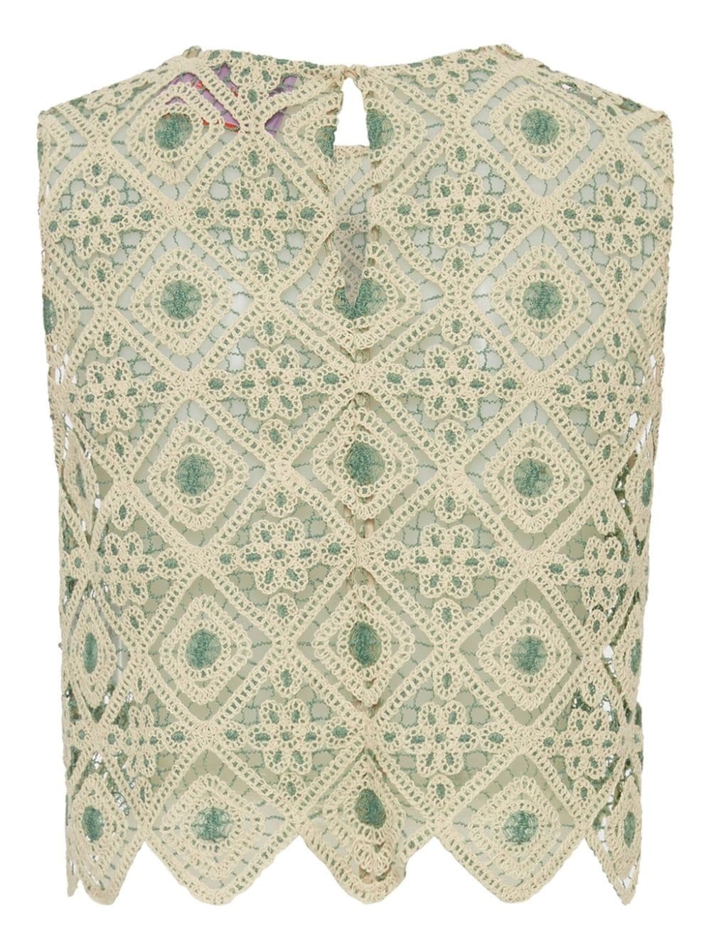 Aria macramÃ© cropped blouse - 5