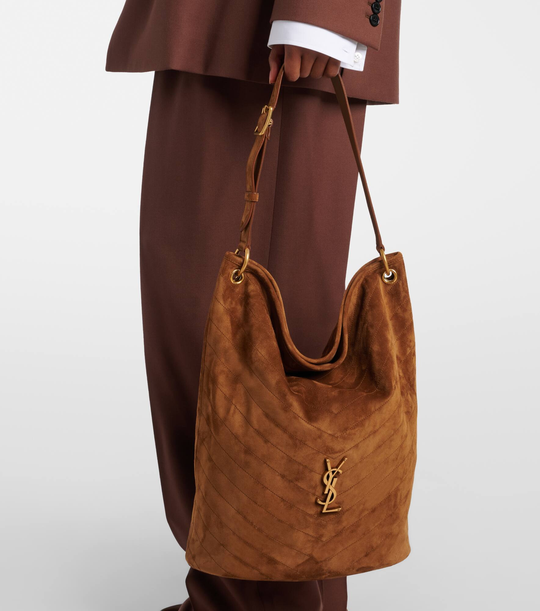 Niki Cassandre suede bucket bag - 7