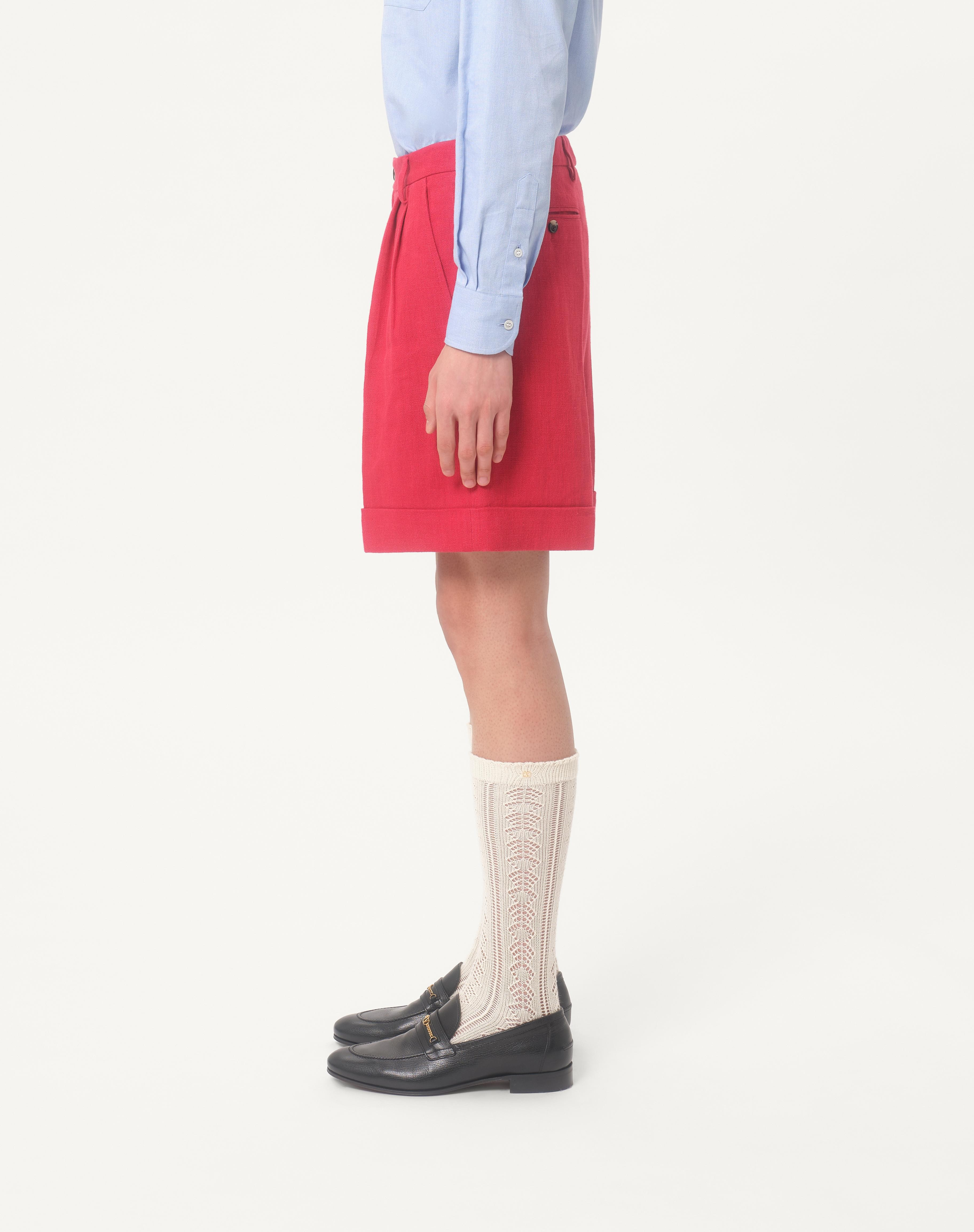 CUFFED LINEN BERMUDA SHORTS - 4