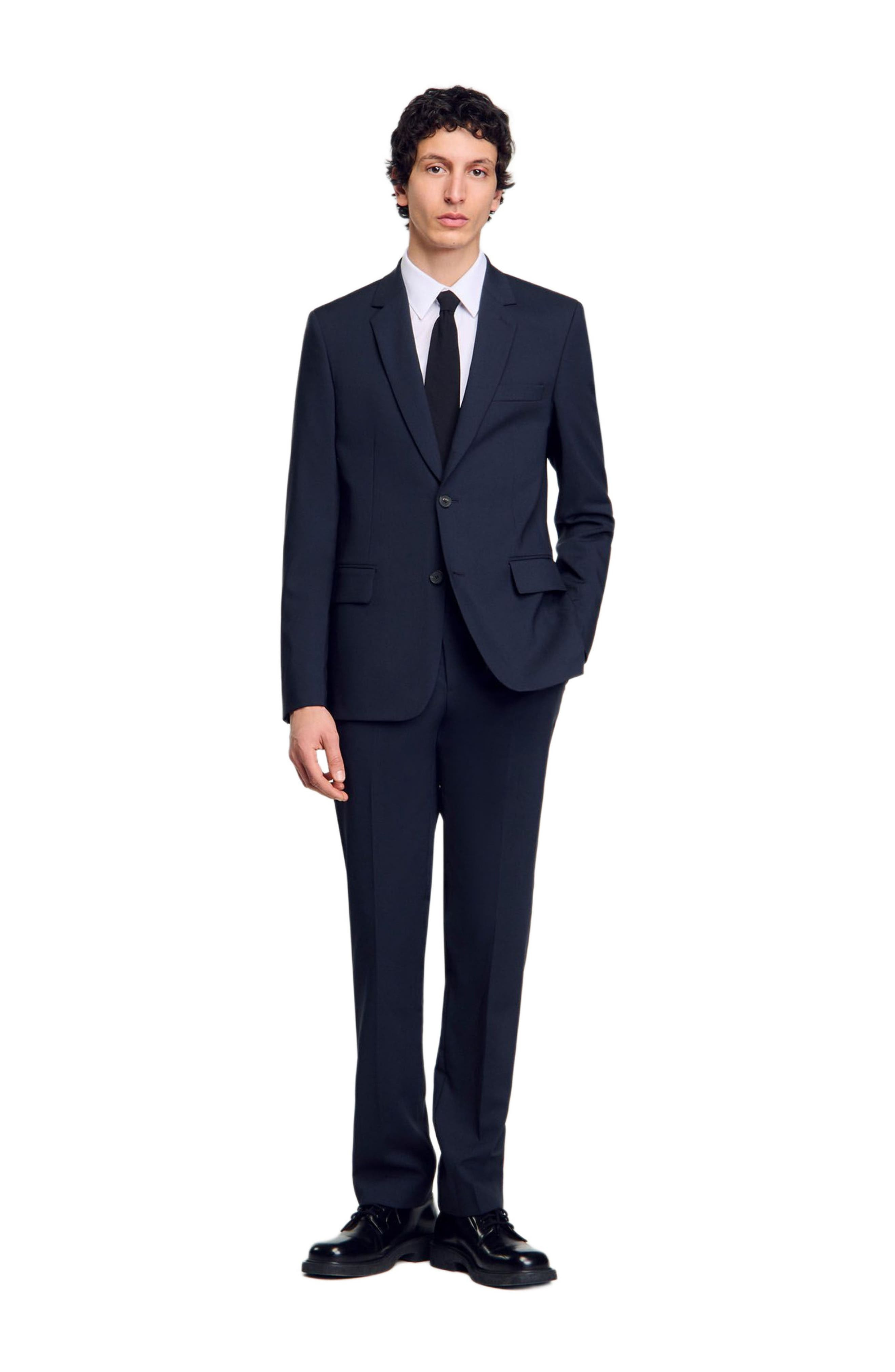 SANDRO Wool suit jacket in Midnight Blue at Nordstrom - 6