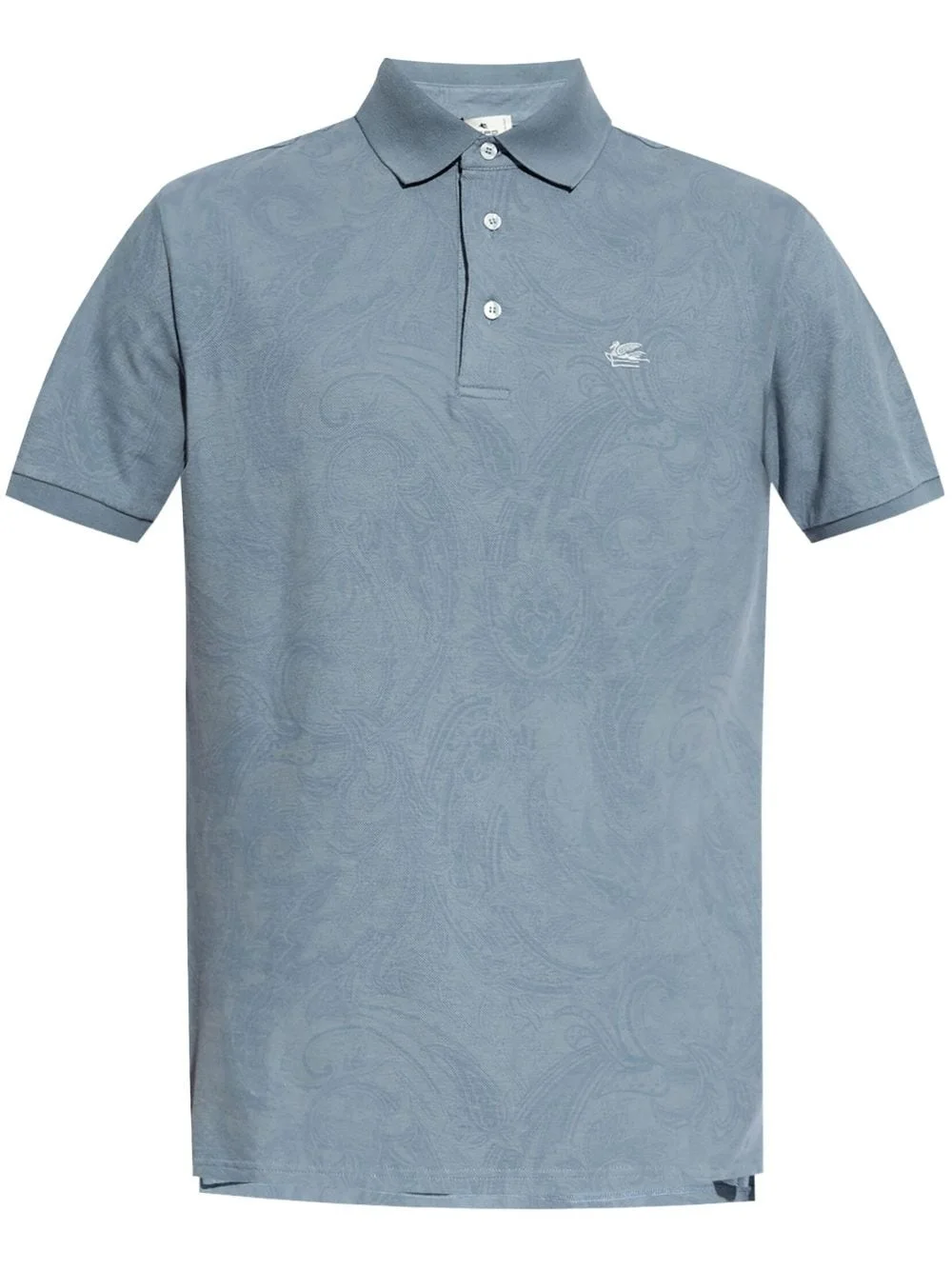 paisley-print cotton-piqué polo shirt - 1
