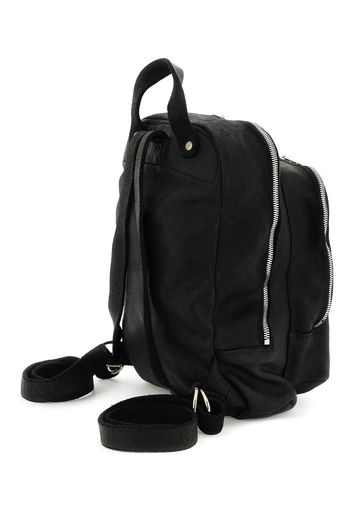 zip-fastening leather backpack - 3