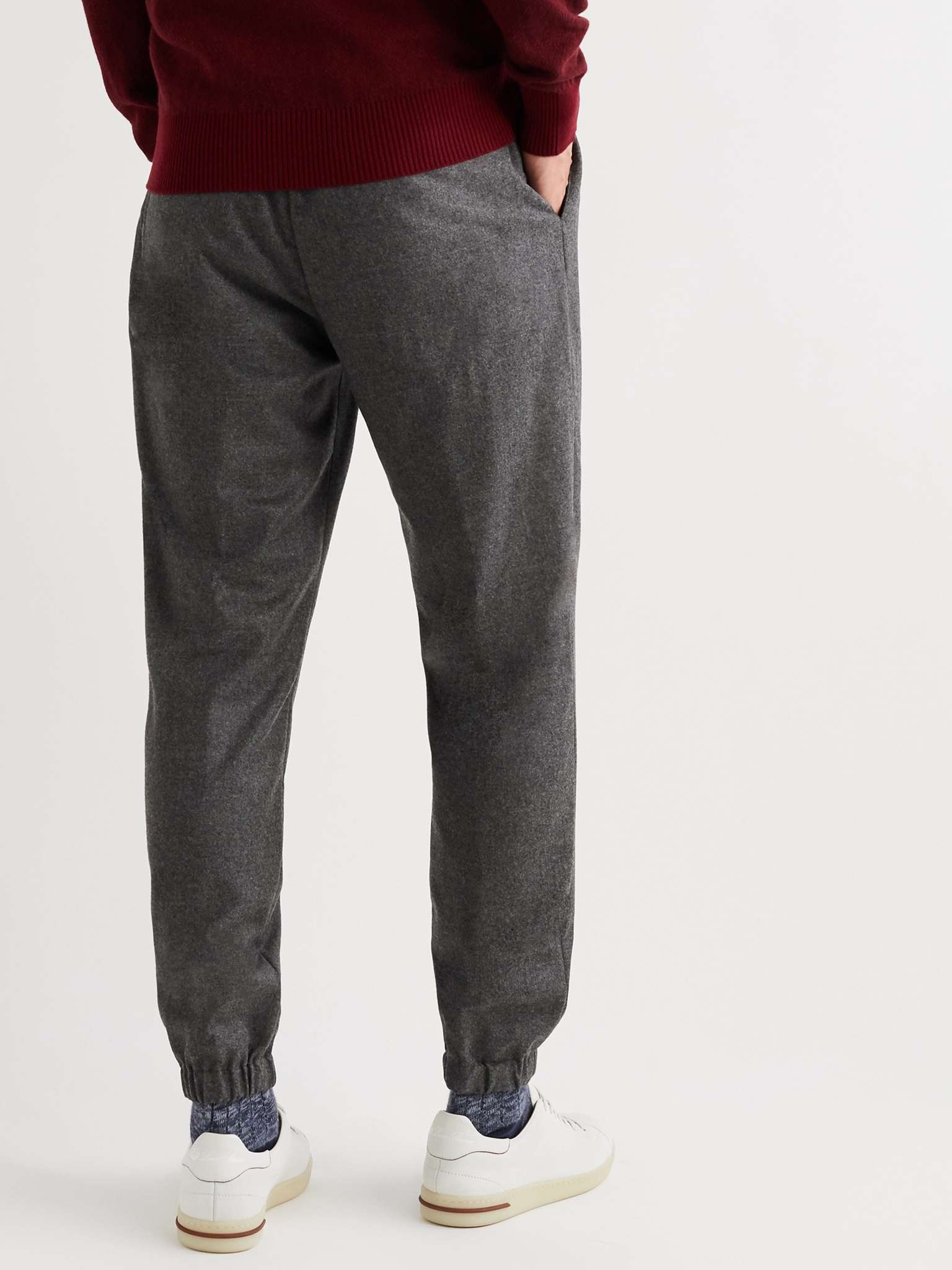 Tapered Wool and Cashmere-Blend Drawstring Trousers - 4