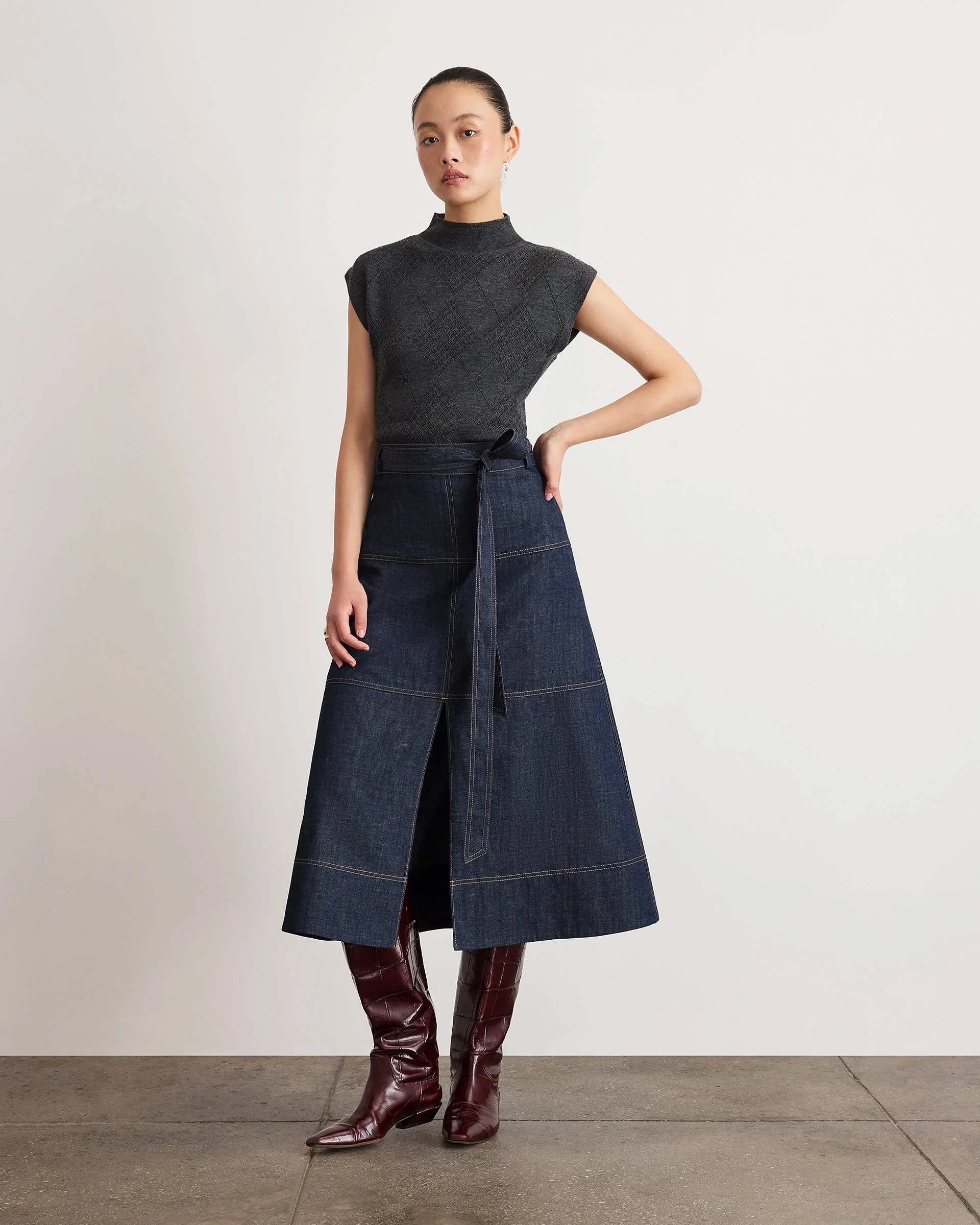 HUDLEY DENIM SKIRT - 1
