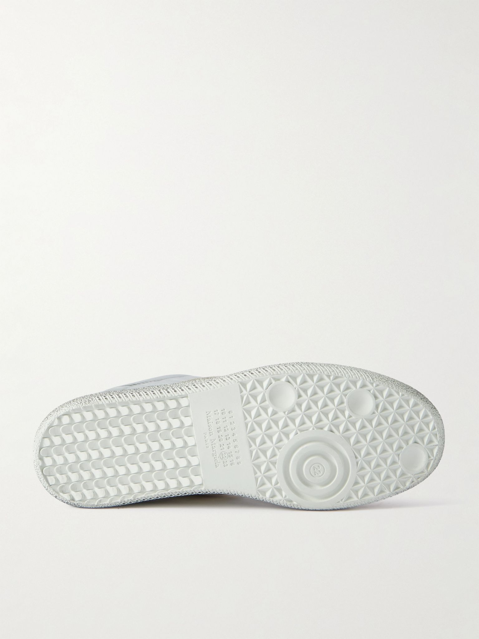 Replica Leather-Trimmed Shell Sneakers Silver - 3