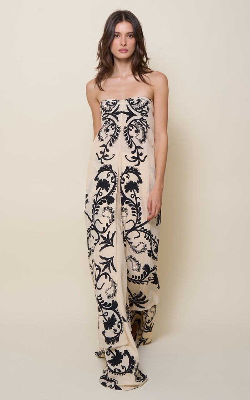 Johanna Ortiz Melodia Strapless Silk Top print outlook