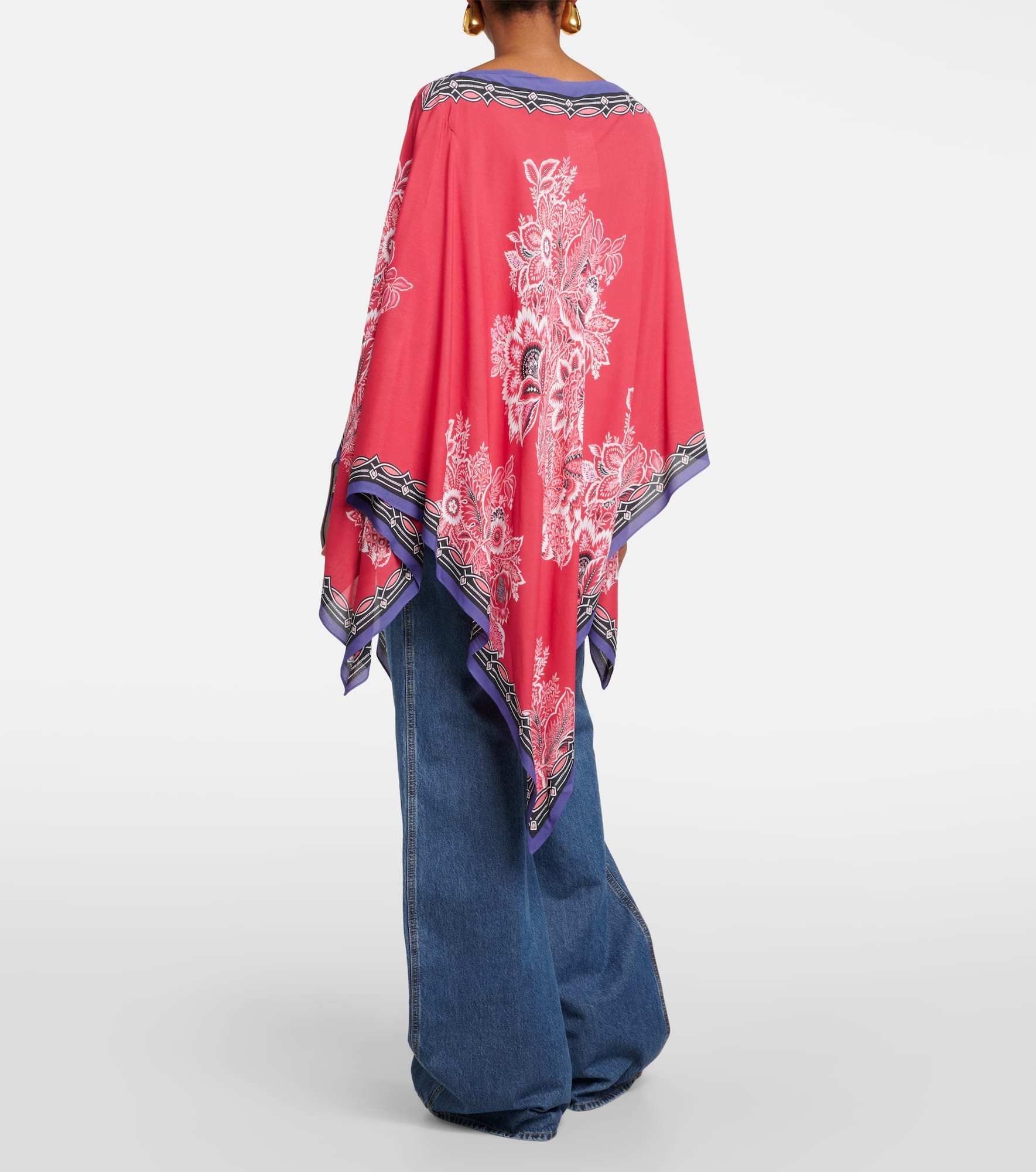 Printed satin cape - 3