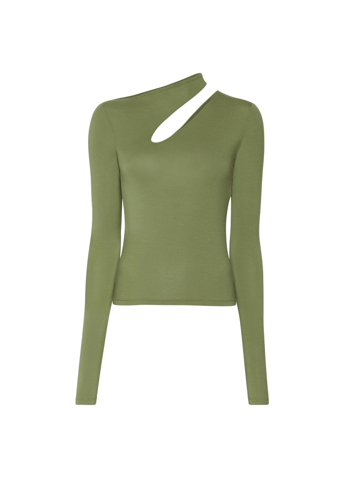 Modal Jersey Asymmetric Slit Tee - 1