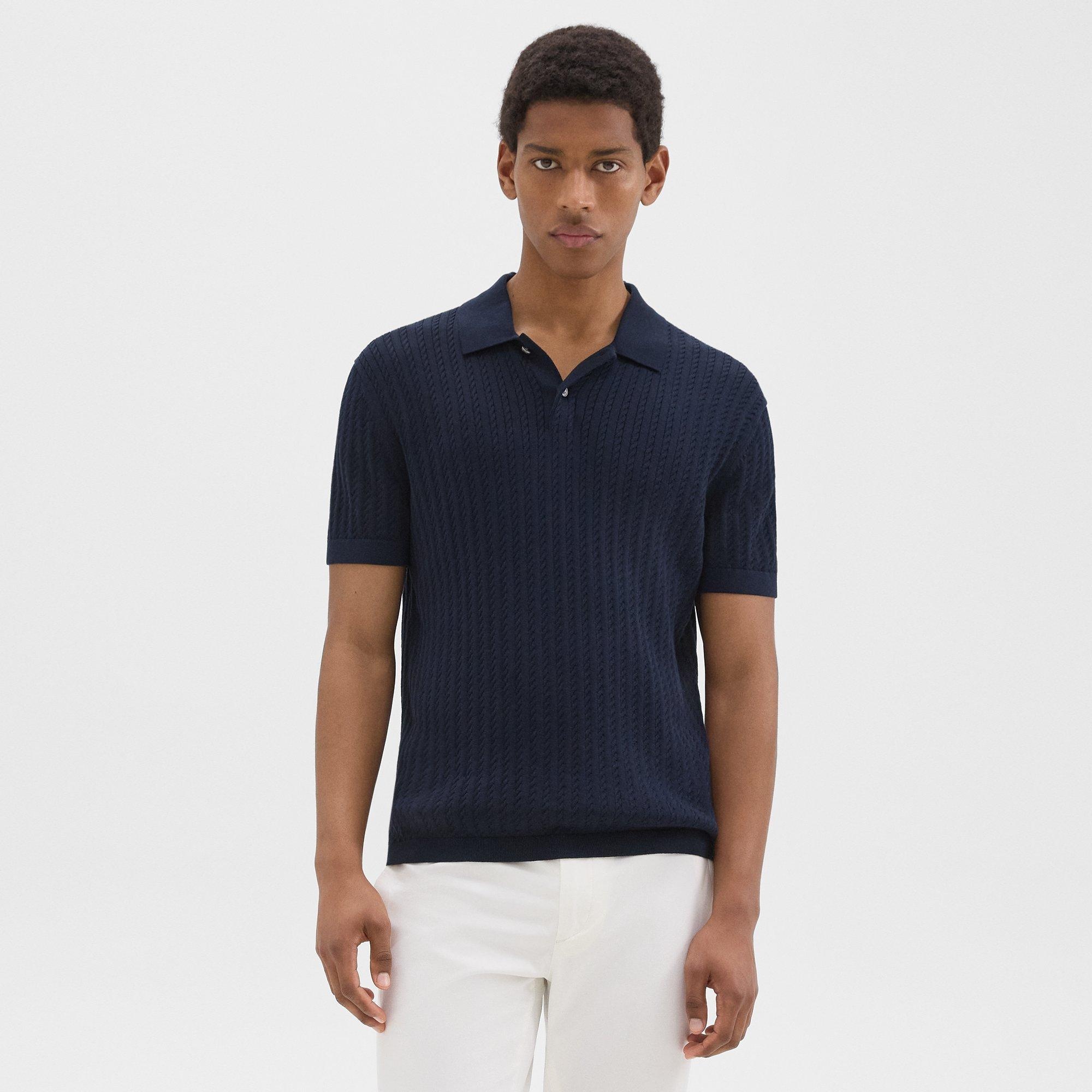 Cable Knit Polo in Cotton - 2