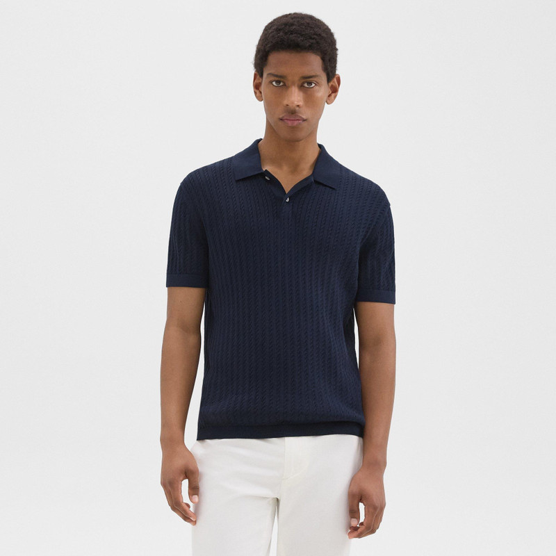 Cable Knit Polo in Cotton 2