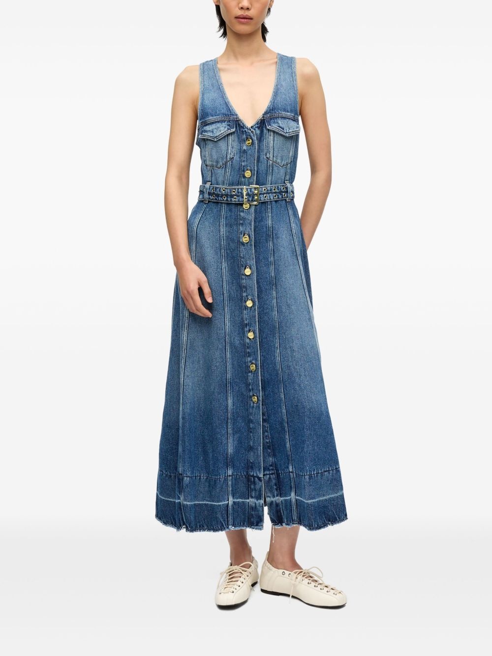 denim maxi dress - 2